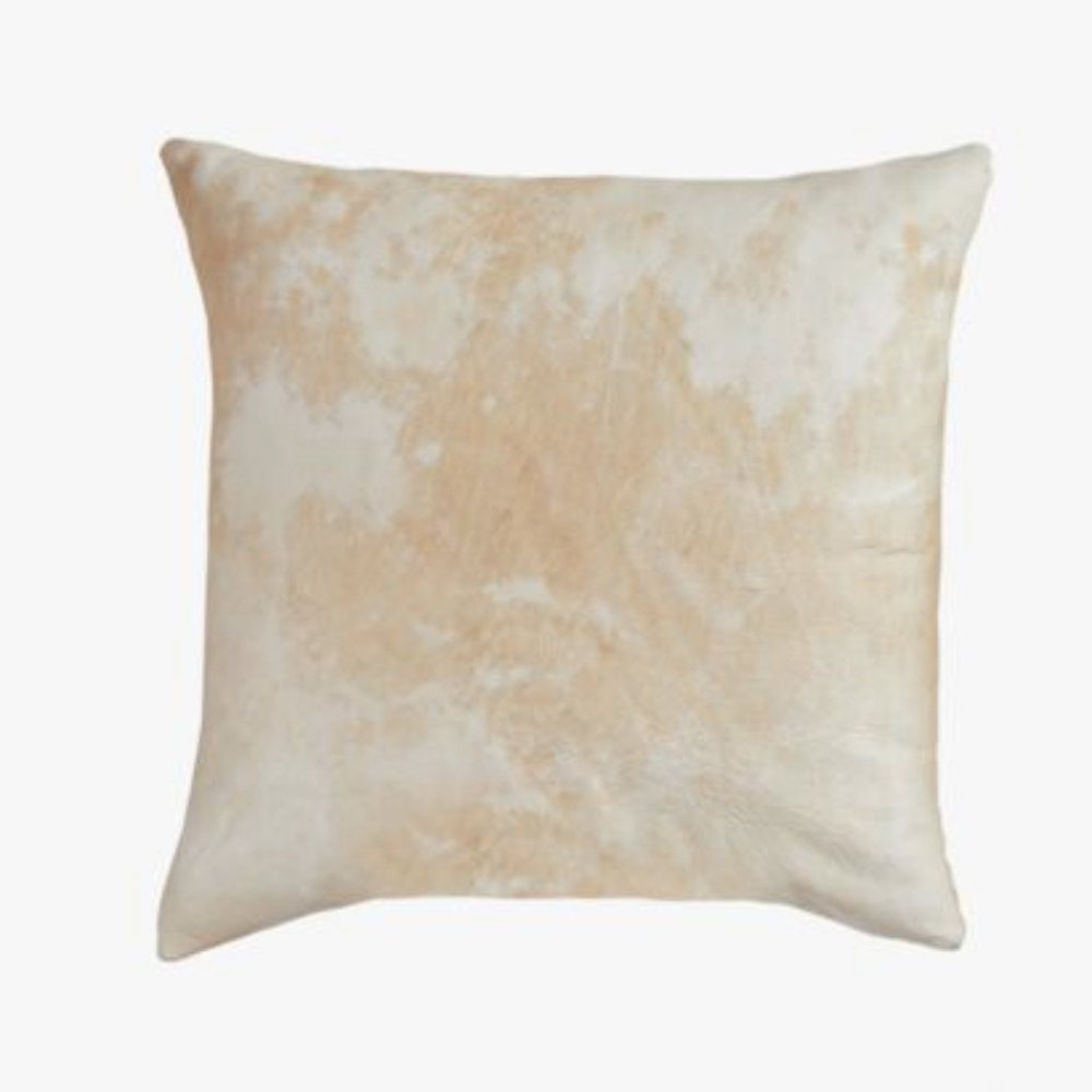 CB2 Vintaged Light Hide Leather Pillow